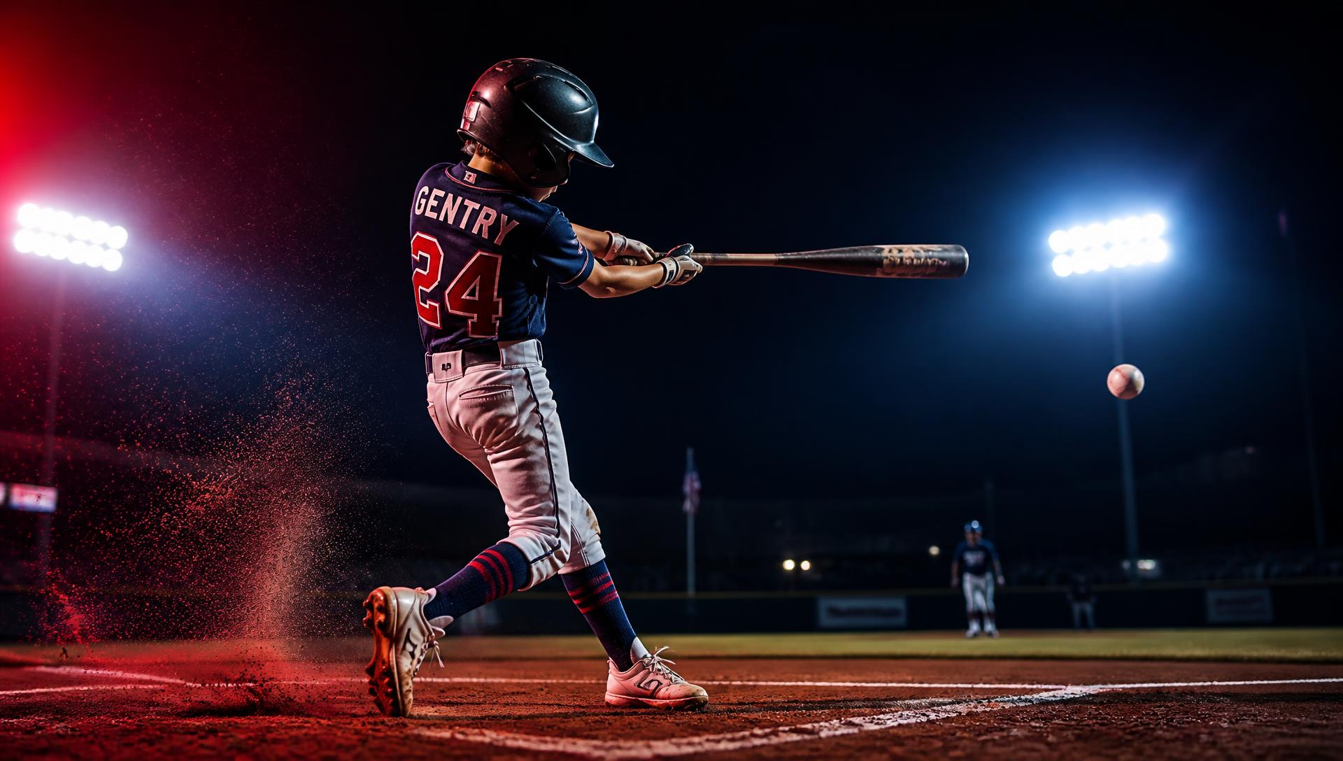 Exit Velo Elite hitter connecting under the lights